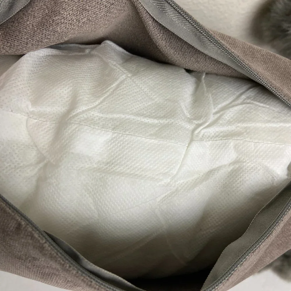 Pier 1 Set 2 pc Pillows Pom pom  Gray